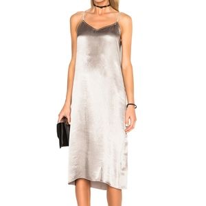 ATM Anthony Thomas Melillo Deep Slip Silver Dress